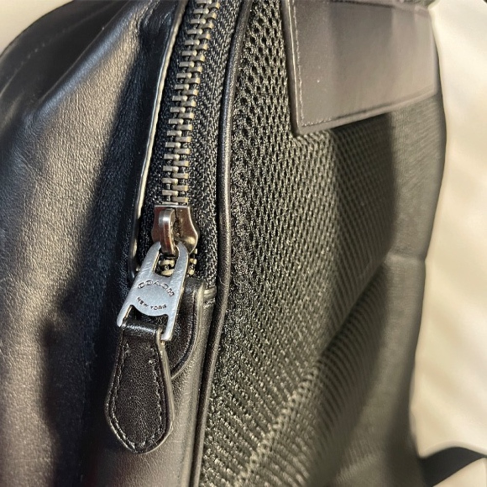 Coach ๐๐๐ Black Signature Canvas Backpack with Leather Trim NEW - Picture 12 of 16